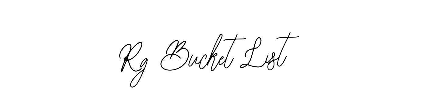 Similarly Bearetta-2O07w is the best handwritten signature design. Signature creator online .You can use it as an online autograph creator for name Rg Bucket List. Rg Bucket List signature style 12 images and pictures png