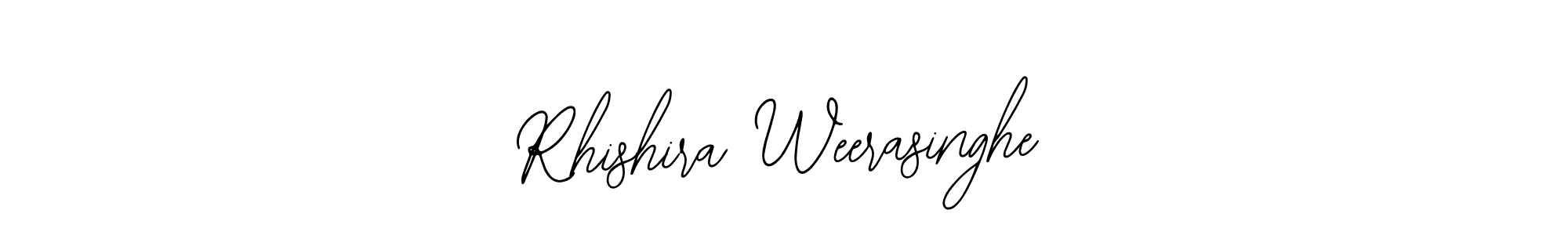 The best way (Bearetta-2O07w) to make a short signature is to pick only two or three words in your name. The name Rhishira Weerasinghe include a total of six letters. For converting this name. Rhishira Weerasinghe signature style 12 images and pictures png