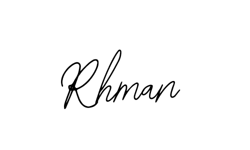 Use a signature maker to create a handwritten signature online. With this signature software, you can design (Bearetta-2O07w) your own signature for name Rhman. Rhman signature style 12 images and pictures png