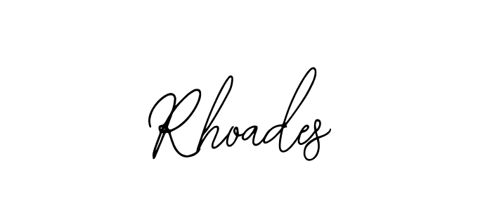 Design your own signature with our free online signature maker. With this signature software, you can create a handwritten (Bearetta-2O07w) signature for name Rhoades. Rhoades signature style 12 images and pictures png