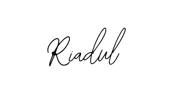 if you are searching for the best signature style for your name Riadul. so please give up your signature search. here we have designed multiple signature styles  using Bearetta-2O07w. Riadul signature style 12 images and pictures png