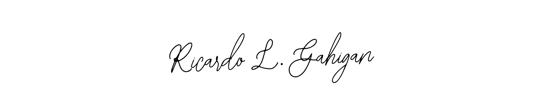Also we have Ricardo L. Gahigan name is the best signature style. Create professional handwritten signature collection using Bearetta-2O07w autograph style. Ricardo L. Gahigan signature style 12 images and pictures png