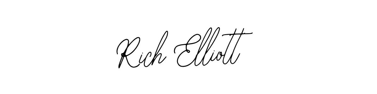 How to make Rich Elliott name signature. Use Bearetta-2O07w style for creating short signs online. This is the latest handwritten sign. Rich Elliott signature style 12 images and pictures png