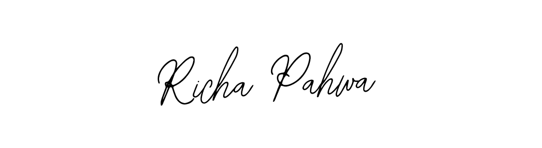 if you are searching for the best signature style for your name Richa Pahwa. so please give up your signature search. here we have designed multiple signature styles  using Bearetta-2O07w. Richa Pahwa signature style 12 images and pictures png