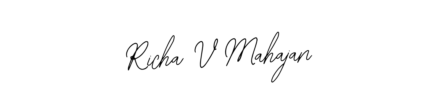 Make a beautiful signature design for name Richa V Mahajan. With this signature (Bearetta-2O07w) style, you can create a handwritten signature for free. Richa V Mahajan signature style 12 images and pictures png