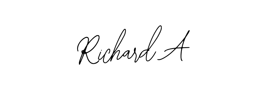 You should practise on your own different ways (Bearetta-2O07w) to write your name (Richard A) in signature. don't let someone else do it for you. Richard A signature style 12 images and pictures png