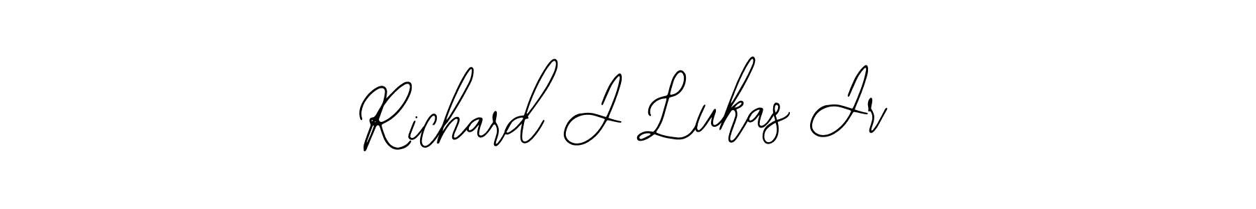 How to make Richard J Lukas Jr name signature. Use Bearetta-2O07w style for creating short signs online. This is the latest handwritten sign. Richard J Lukas Jr signature style 12 images and pictures png