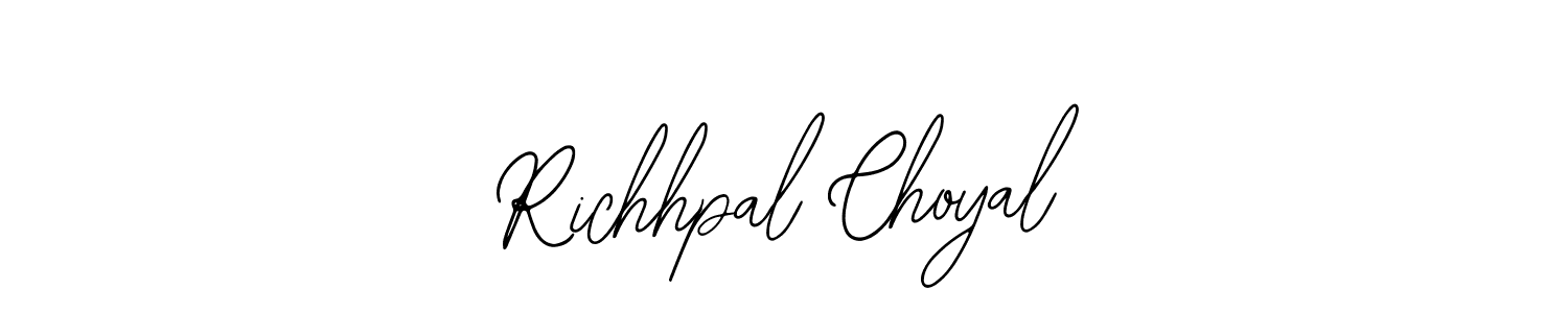 Design your own signature with our free online signature maker. With this signature software, you can create a handwritten (Bearetta-2O07w) signature for name Richhpal Choyal. Richhpal Choyal signature style 12 images and pictures png