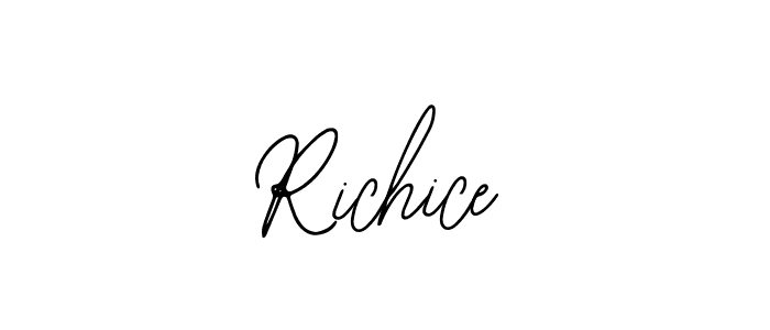 You should practise on your own different ways (Bearetta-2O07w) to write your name (Richice) in signature. don't let someone else do it for you. Richice signature style 12 images and pictures png
