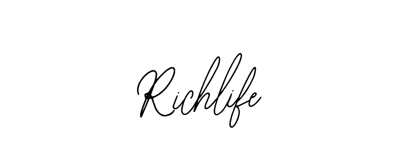 Richlife stylish signature style. Best Handwritten Sign (Bearetta-2O07w) for my name. Handwritten Signature Collection Ideas for my name Richlife. Richlife signature style 12 images and pictures png