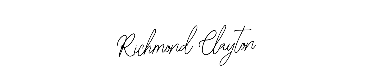 The best way (Bearetta-2O07w) to make a short signature is to pick only two or three words in your name. The name Richmond Clayton include a total of six letters. For converting this name. Richmond Clayton signature style 12 images and pictures png