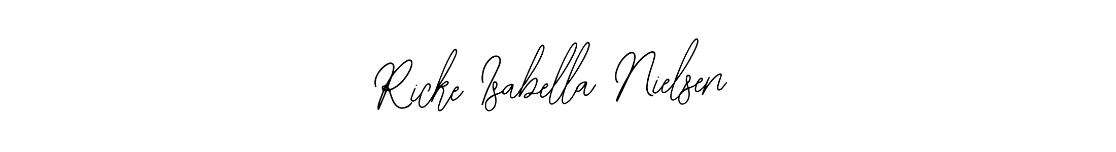 This is the best signature style for the Ricke Isabella Nielsen name. Also you like these signature font (Bearetta-2O07w). Mix name signature. Ricke Isabella Nielsen signature style 12 images and pictures png