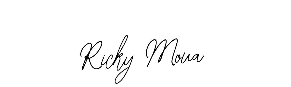 You should practise on your own different ways (Bearetta-2O07w) to write your name (Ricky Moua) in signature. don't let someone else do it for you. Ricky Moua signature style 12 images and pictures png