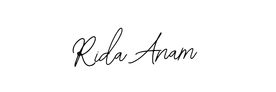 How to make Rida Anam name signature. Use Bearetta-2O07w style for creating short signs online. This is the latest handwritten sign. Rida Anam signature style 12 images and pictures png