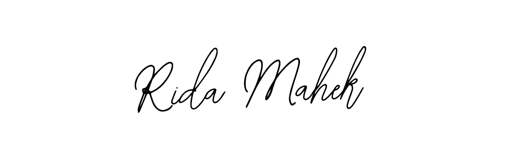 How to make Rida Mahek name signature. Use Bearetta-2O07w style for creating short signs online. This is the latest handwritten sign. Rida Mahek signature style 12 images and pictures png