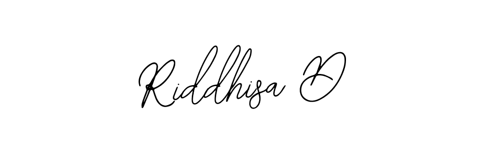 You should practise on your own different ways (Bearetta-2O07w) to write your name (Riddhisa D) in signature. don't let someone else do it for you. Riddhisa D signature style 12 images and pictures png