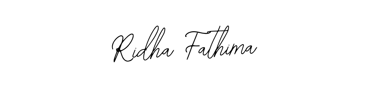 How to make Ridha Fathima name signature. Use Bearetta-2O07w style for creating short signs online. This is the latest handwritten sign. Ridha Fathima signature style 12 images and pictures png