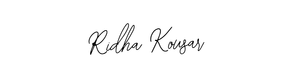How to make Ridha Kousar name signature. Use Bearetta-2O07w style for creating short signs online. This is the latest handwritten sign. Ridha Kousar signature style 12 images and pictures png