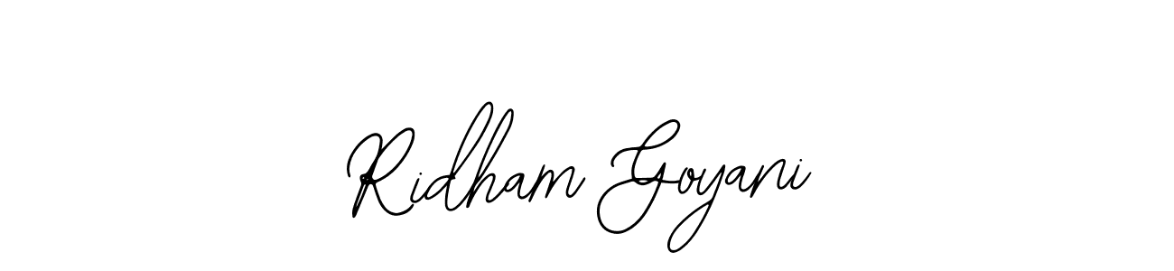 Use a signature maker to create a handwritten signature online. With this signature software, you can design (Bearetta-2O07w) your own signature for name Ridham Goyani. Ridham Goyani signature style 12 images and pictures png