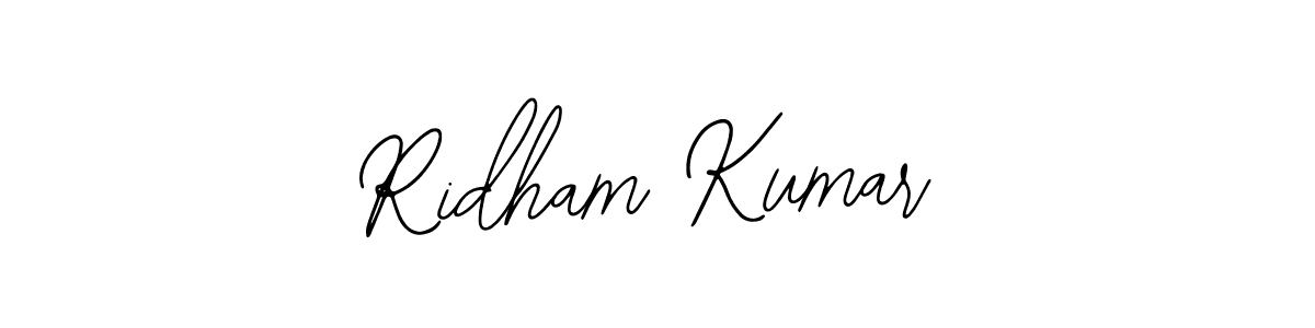 You should practise on your own different ways (Bearetta-2O07w) to write your name (Ridham Kumar) in signature. don't let someone else do it for you. Ridham Kumar signature style 12 images and pictures png