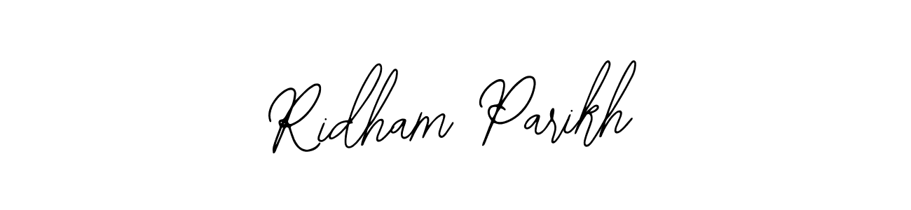 Also You can easily find your signature by using the search form. We will create Ridham Parikh name handwritten signature images for you free of cost using Bearetta-2O07w sign style. Ridham Parikh signature style 12 images and pictures png