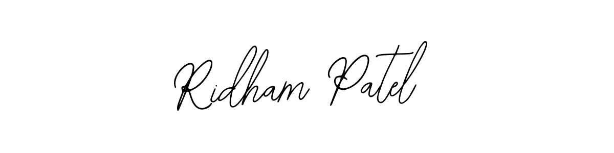 How to make Ridham Patel name signature. Use Bearetta-2O07w style for creating short signs online. This is the latest handwritten sign. Ridham Patel signature style 12 images and pictures png