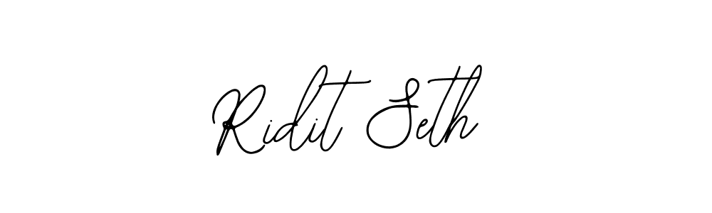 You should practise on your own different ways (Bearetta-2O07w) to write your name (Ridit Seth) in signature. don't let someone else do it for you. Ridit Seth signature style 12 images and pictures png