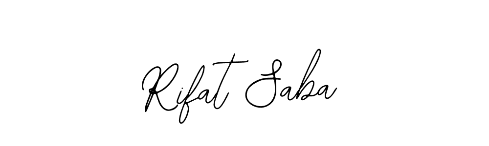 You should practise on your own different ways (Bearetta-2O07w) to write your name (Rifat Saba) in signature. don't let someone else do it for you. Rifat Saba signature style 12 images and pictures png