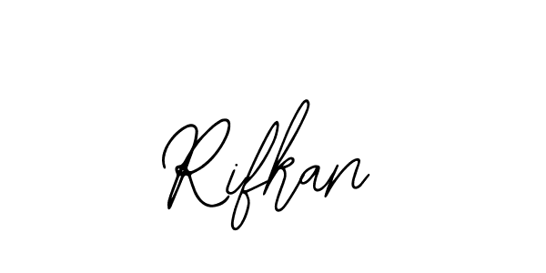How to make Rifkan name signature. Use Bearetta-2O07w style for creating short signs online. This is the latest handwritten sign. Rifkan signature style 12 images and pictures png