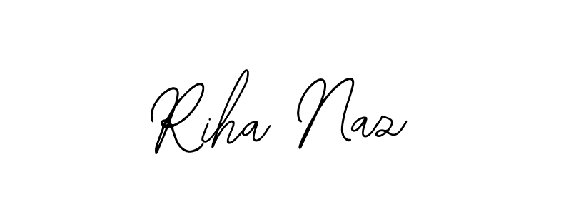 How to make Riha Naz name signature. Use Bearetta-2O07w style for creating short signs online. This is the latest handwritten sign. Riha Naz signature style 12 images and pictures png