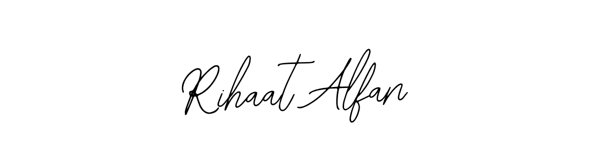 The best way (Bearetta-2O07w) to make a short signature is to pick only two or three words in your name. The name Rihaat Alfan include a total of six letters. For converting this name. Rihaat Alfan signature style 12 images and pictures png