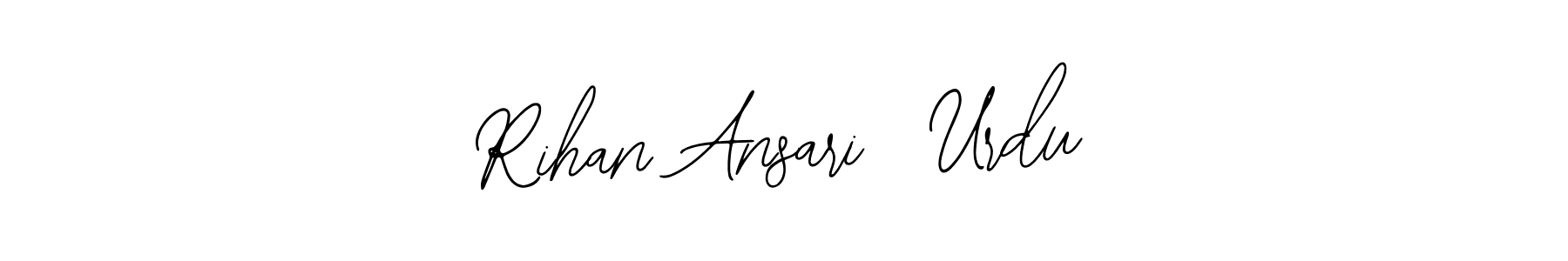 Bearetta-2O07w is a professional signature style that is perfect for those who want to add a touch of class to their signature. It is also a great choice for those who want to make their signature more unique. Get Rihan Ansari  Urdu name to fancy signature for free. Rihan Ansari  Urdu signature style 12 images and pictures png
