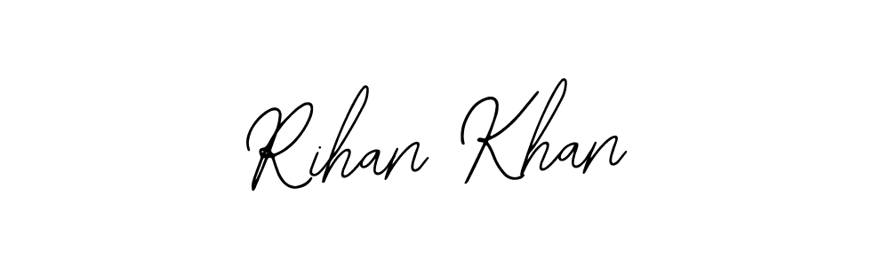 Use a signature maker to create a handwritten signature online. With this signature software, you can design (Bearetta-2O07w) your own signature for name Rihan Khan. Rihan Khan signature style 12 images and pictures png