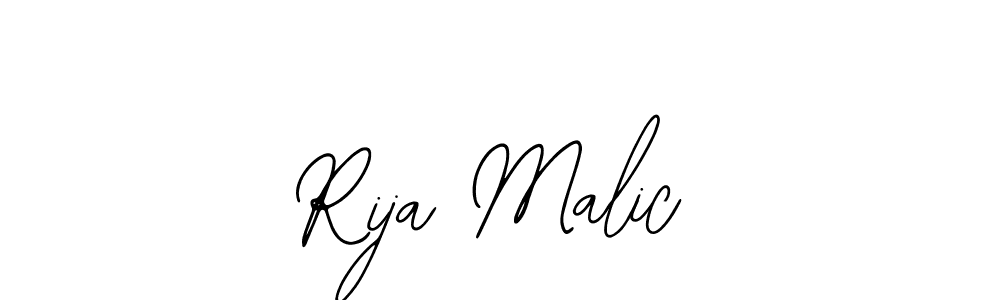 The best way (Bearetta-2O07w) to make a short signature is to pick only two or three words in your name. The name Rija Malic include a total of six letters. For converting this name. Rija Malic signature style 12 images and pictures png