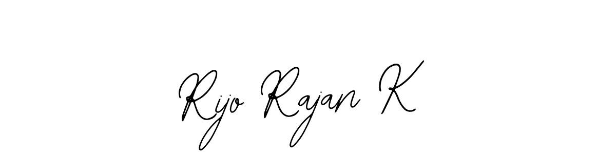 How to make Rijo Rajan K name signature. Use Bearetta-2O07w style for creating short signs online. This is the latest handwritten sign. Rijo Rajan K signature style 12 images and pictures png