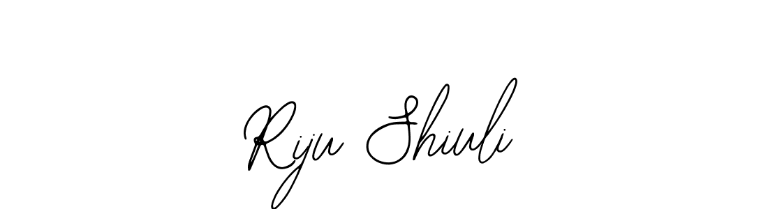 How to make Riju Shiuli name signature. Use Bearetta-2O07w style for creating short signs online. This is the latest handwritten sign. Riju Shiuli signature style 12 images and pictures png