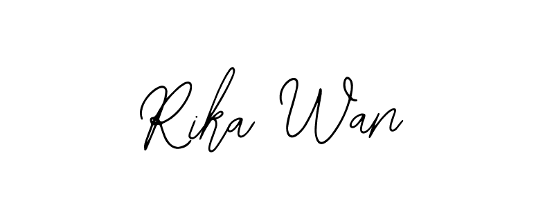 if you are searching for the best signature style for your name Rika Wan. so please give up your signature search. here we have designed multiple signature styles  using Bearetta-2O07w. Rika Wan signature style 12 images and pictures png