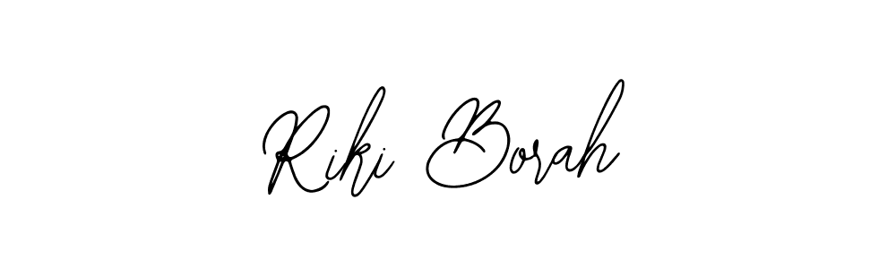 How to make Riki Borah name signature. Use Bearetta-2O07w style for creating short signs online. This is the latest handwritten sign. Riki Borah signature style 12 images and pictures png