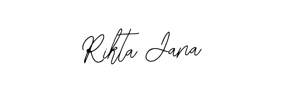 How to make Rikta Jana name signature. Use Bearetta-2O07w style for creating short signs online. This is the latest handwritten sign. Rikta Jana signature style 12 images and pictures png