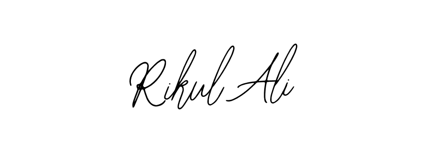 You should practise on your own different ways (Bearetta-2O07w) to write your name (Rikul Ali) in signature. don't let someone else do it for you. Rikul Ali signature style 12 images and pictures png