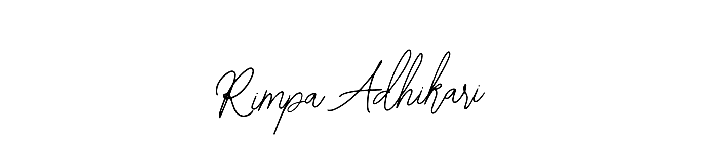 Also You can easily find your signature by using the search form. We will create Rimpa Adhikari name handwritten signature images for you free of cost using Bearetta-2O07w sign style. Rimpa Adhikari signature style 12 images and pictures png