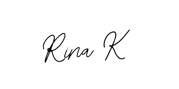 You should practise on your own different ways (Bearetta-2O07w) to write your name (Rina K) in signature. don't let someone else do it for you. Rina K signature style 12 images and pictures png