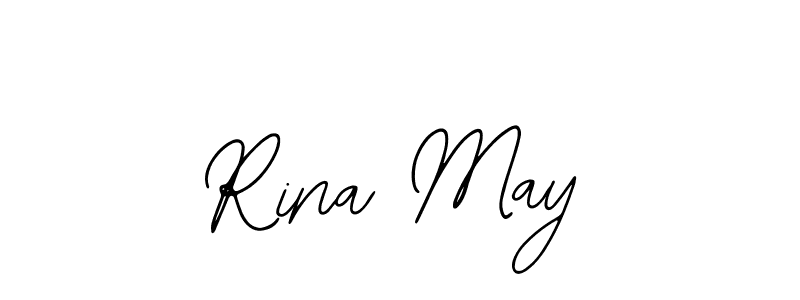 How to make Rina May name signature. Use Bearetta-2O07w style for creating short signs online. This is the latest handwritten sign. Rina May signature style 12 images and pictures png