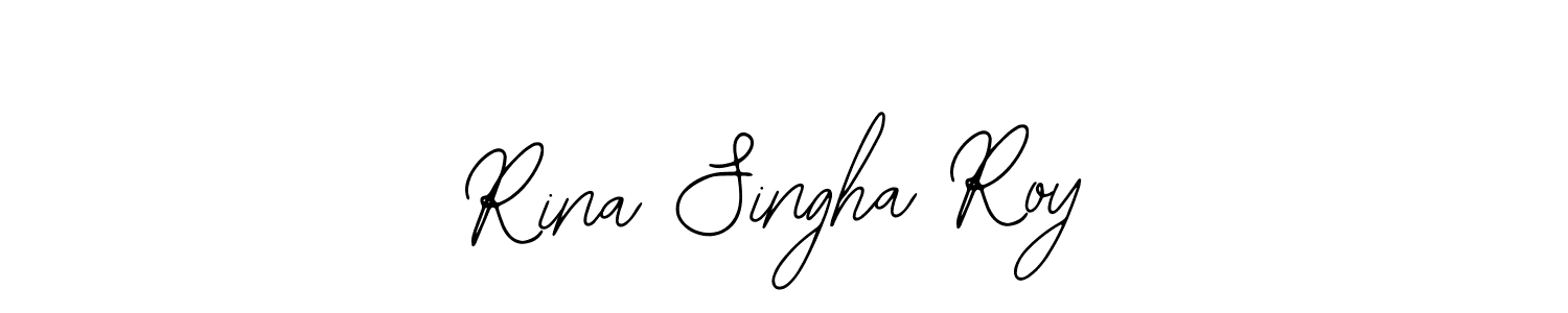 The best way (Bearetta-2O07w) to make a short signature is to pick only two or three words in your name. The name Rina Singha Roy include a total of six letters. For converting this name. Rina Singha Roy signature style 12 images and pictures png
