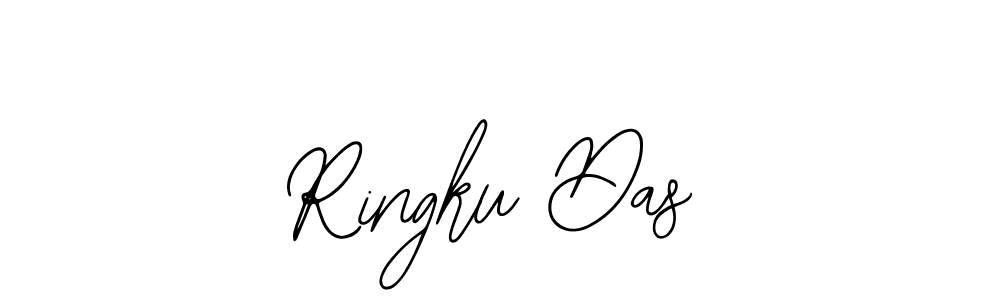 You should practise on your own different ways (Bearetta-2O07w) to write your name (Ringku Das) in signature. don't let someone else do it for you. Ringku Das signature style 12 images and pictures png