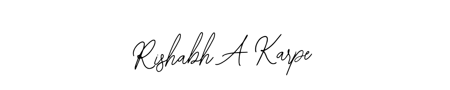 The best way (Bearetta-2O07w) to make a short signature is to pick only two or three words in your name. The name Rishabh A Karpe include a total of six letters. For converting this name. Rishabh A Karpe signature style 12 images and pictures png