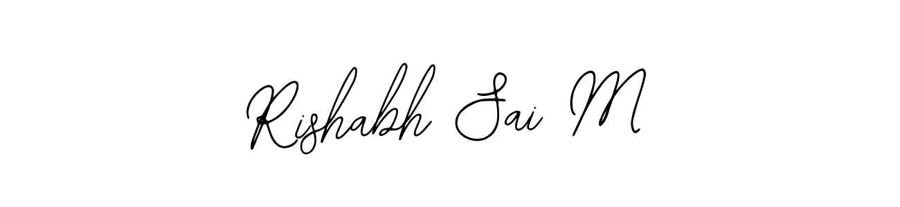 if you are searching for the best signature style for your name Rishabh Sai M. so please give up your signature search. here we have designed multiple signature styles  using Bearetta-2O07w. Rishabh Sai M signature style 12 images and pictures png