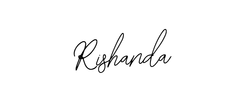 How to make Rishanda name signature. Use Bearetta-2O07w style for creating short signs online. This is the latest handwritten sign. Rishanda signature style 12 images and pictures png