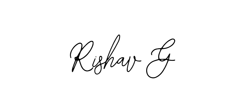 This is the best signature style for the Rishav G name. Also you like these signature font (Bearetta-2O07w). Mix name signature. Rishav G signature style 12 images and pictures png