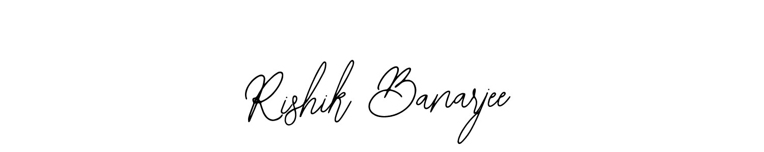 You should practise on your own different ways (Bearetta-2O07w) to write your name (Rishik Banarjee) in signature. don't let someone else do it for you. Rishik Banarjee signature style 12 images and pictures png